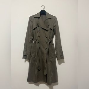 theory belted trench coat khaki size xs